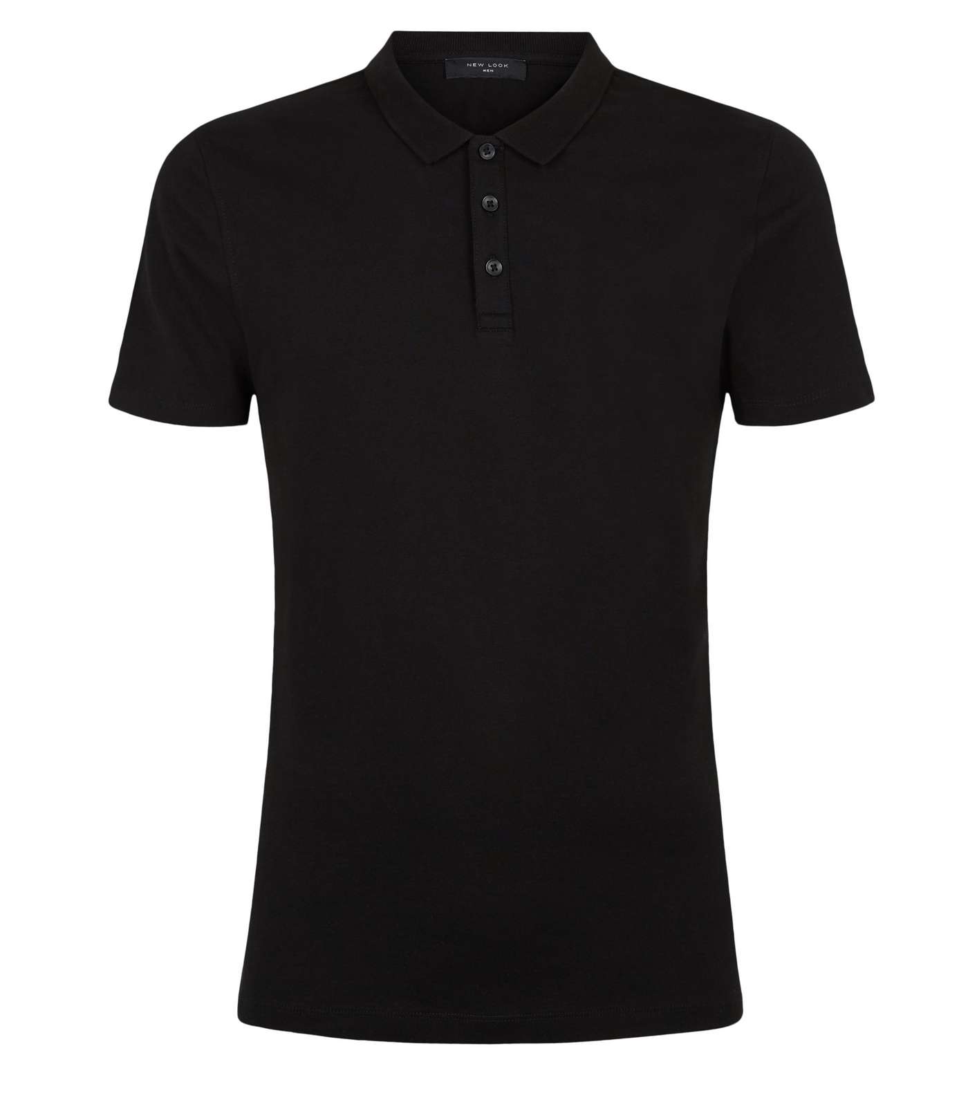 Black Muscle Fit Polo Shirt Image 6