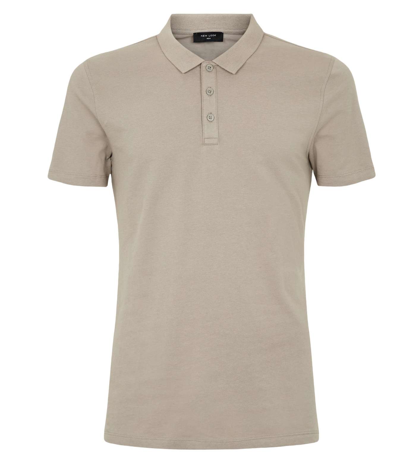 Pale Grey Muscle Fit Polo Shirt Image 4