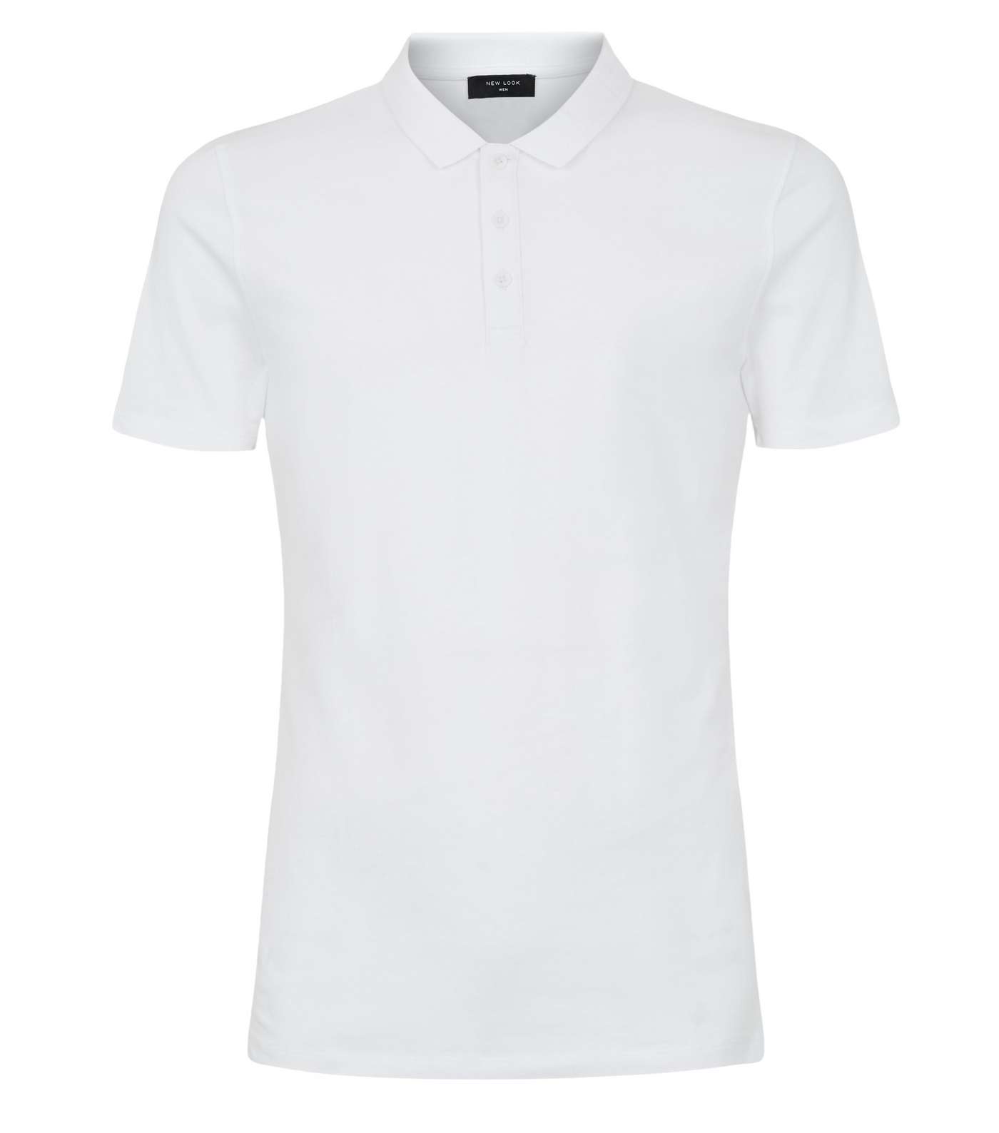 White Muscle Fit Polo Shirt Image 4
