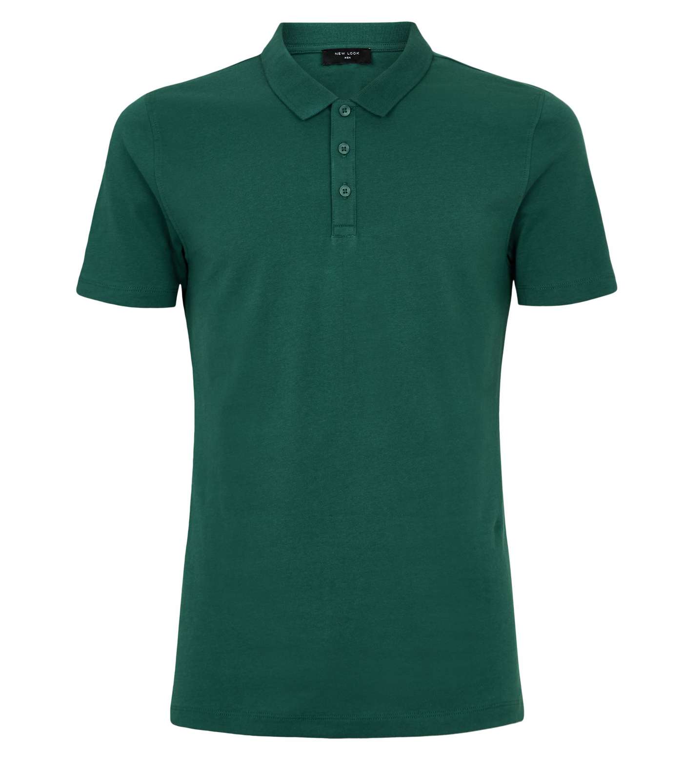 Dark Green Muscle Fit Polo Shirt Image 4
