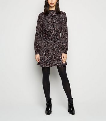 Leopard print dress outlet with black top underneath