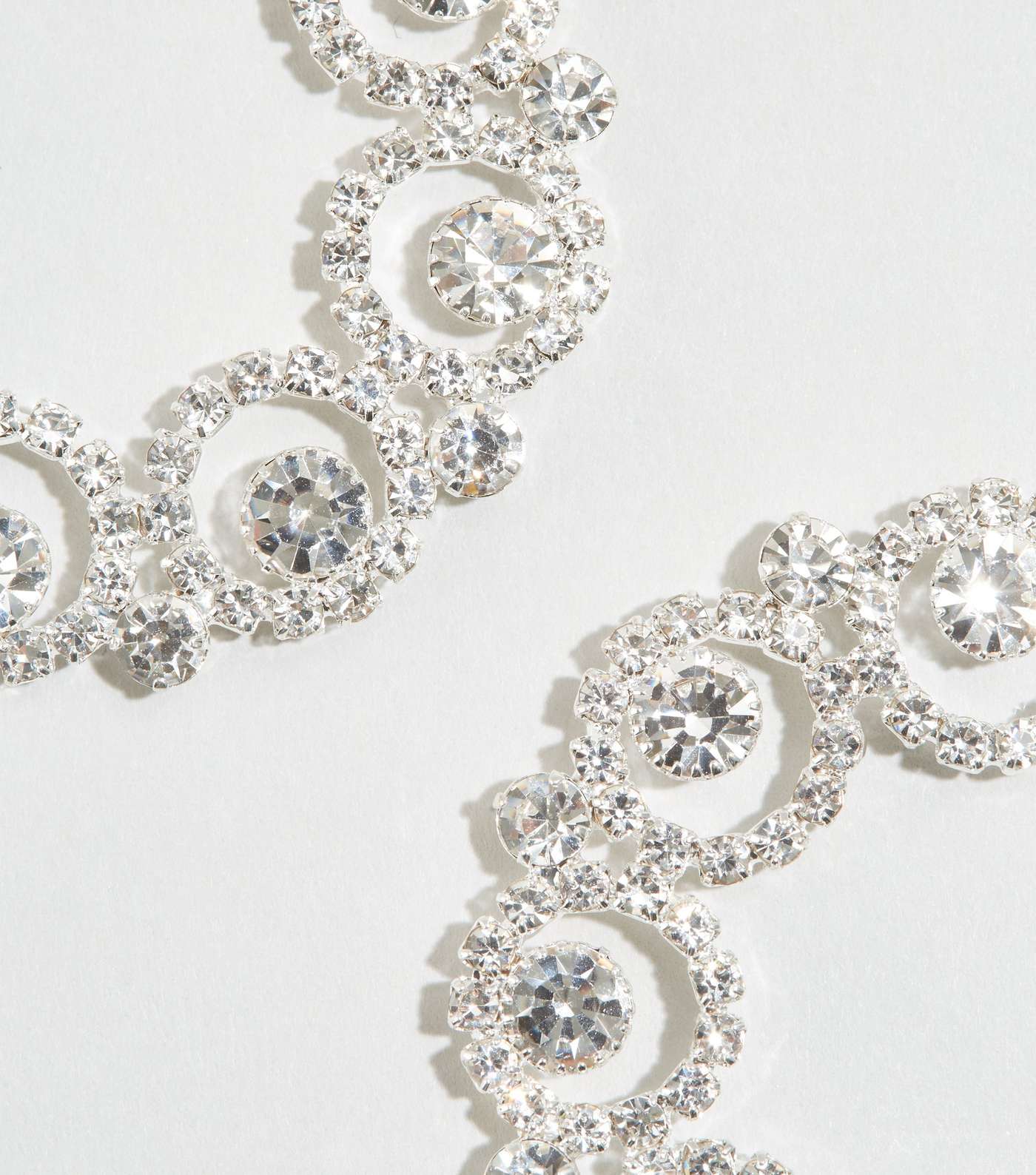 Silver Premium Diamanté Circle Doorknocker Earrings Image 3