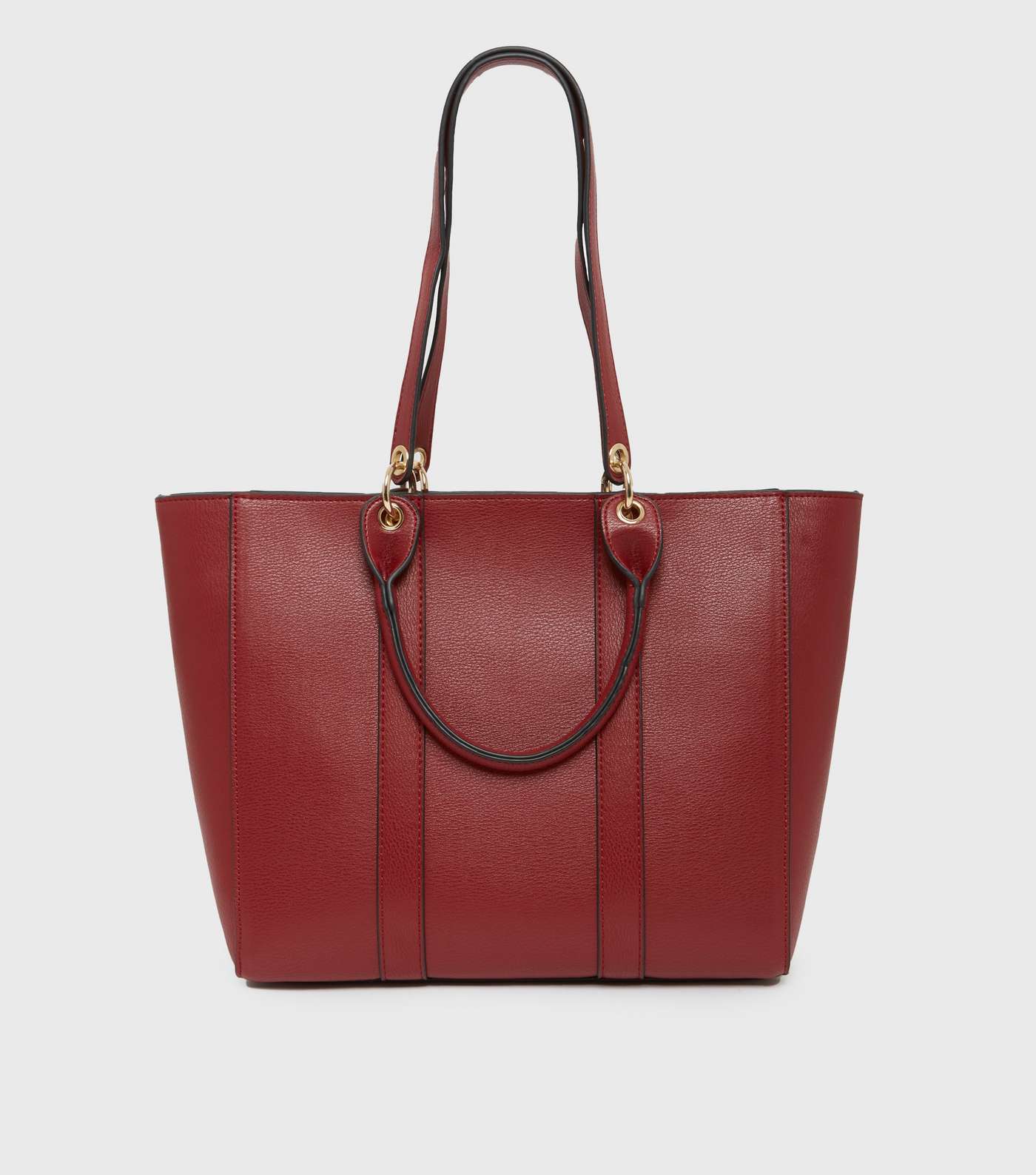 Dark Red Double Handle Tote Bag Image 2