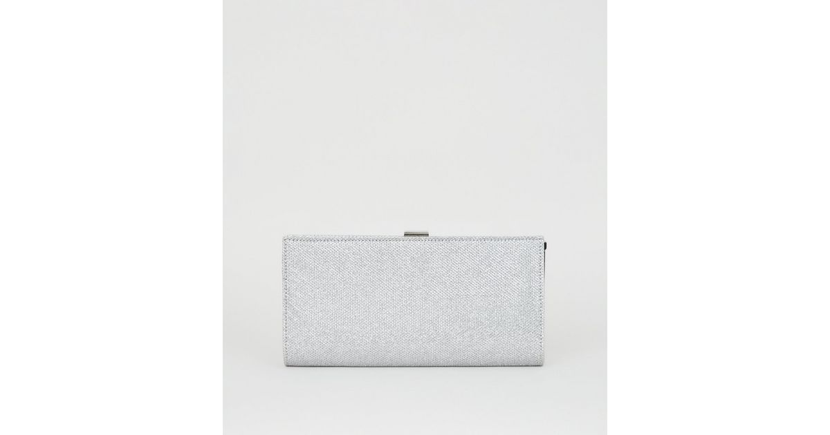 clutch bag silver glitter