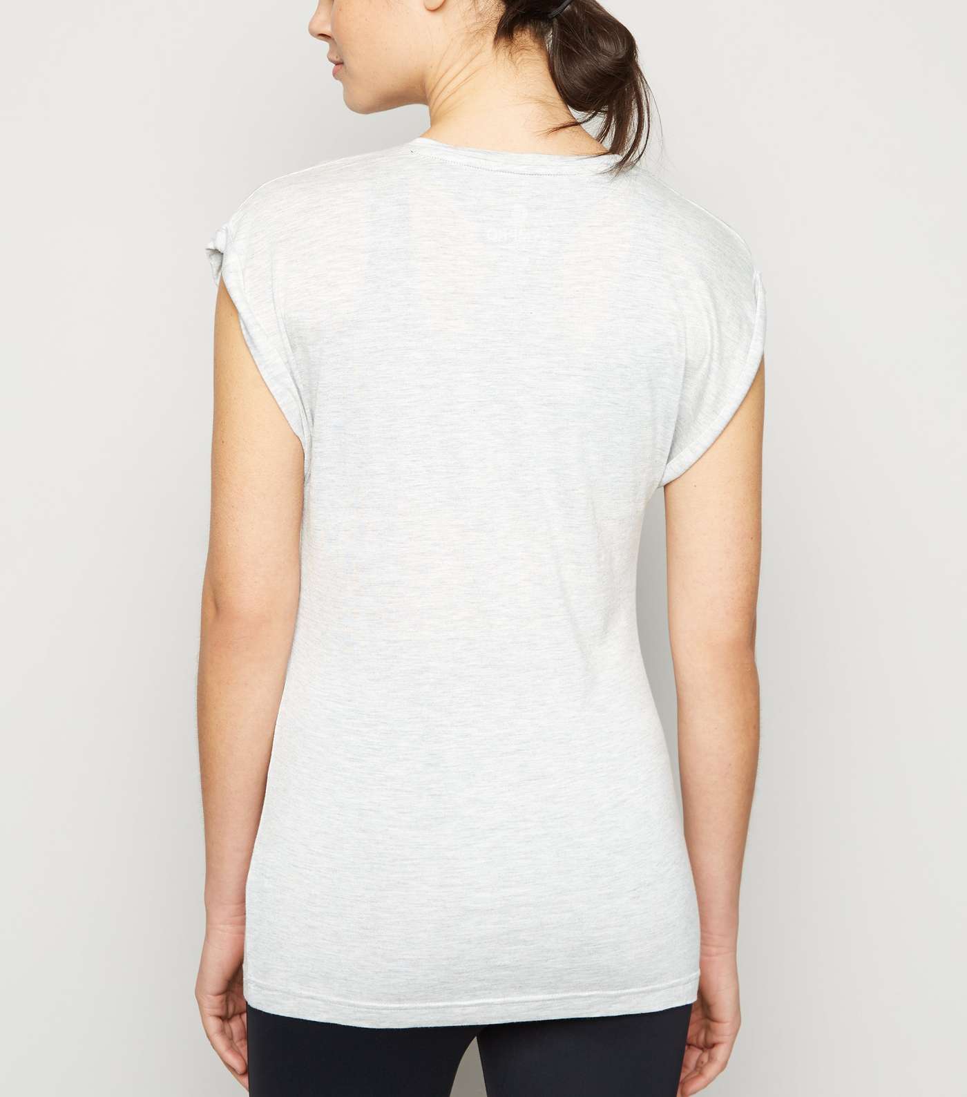 GymPro Grey Roll Sleeve Sports T-Shirt Image 3