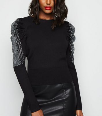 diamante sleeve jumper