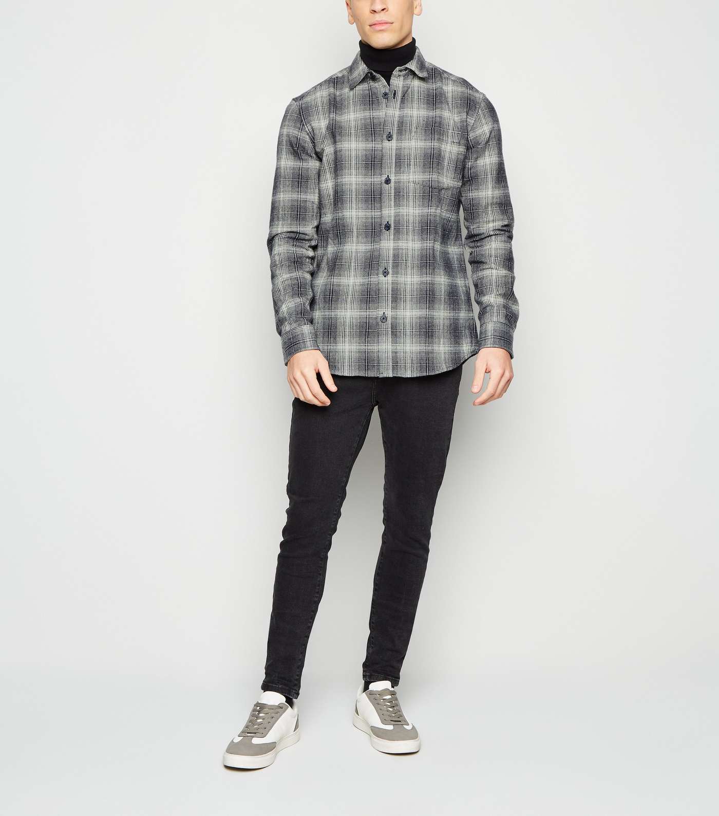 Only & Sons Navy Check Shirt Image 2