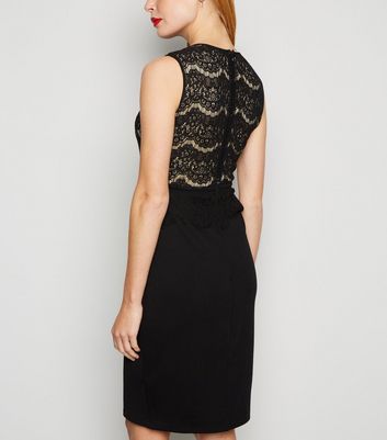 Black lace hotsell panel dress