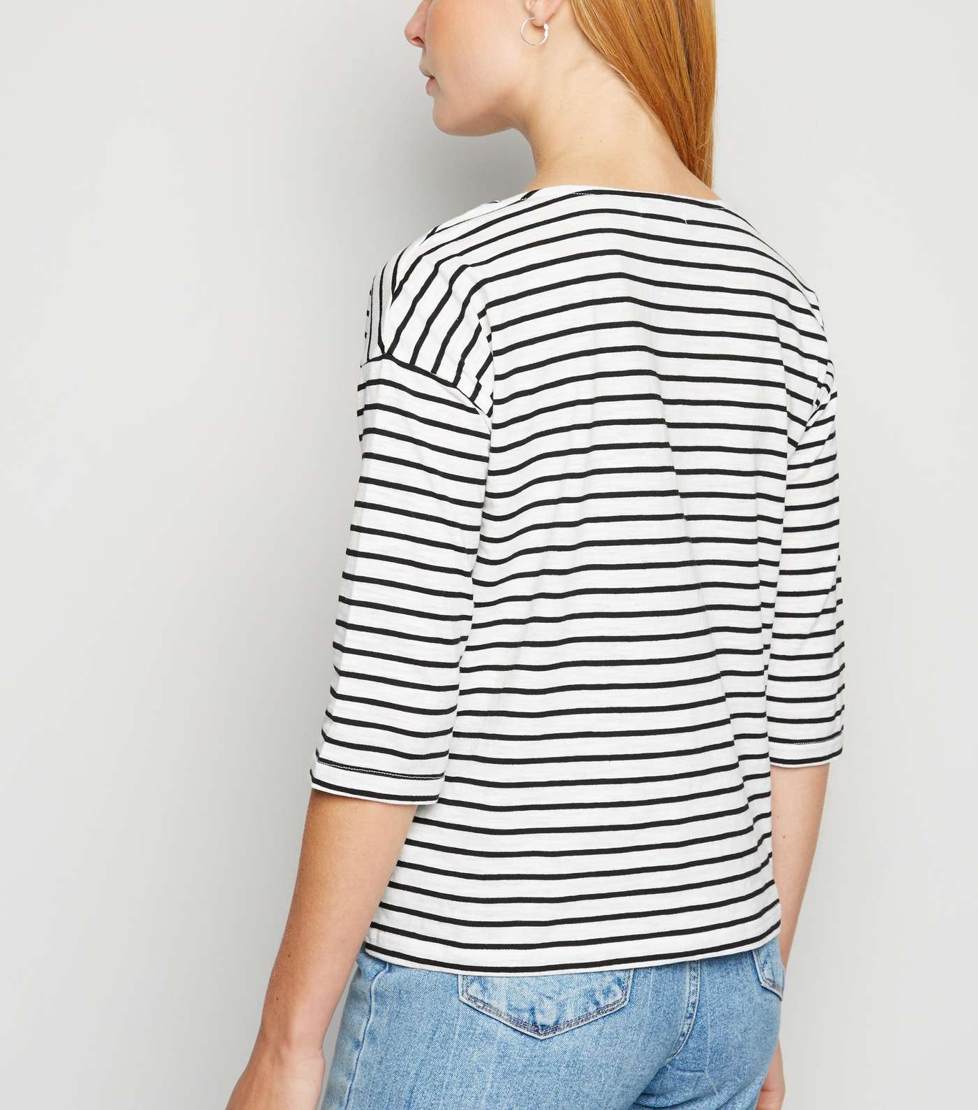 Apricot Black Stripe Boxy T-Shirt Image 3