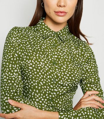 new look green shirt dress