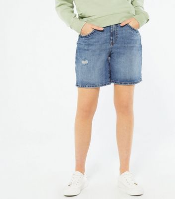 boyfriend blue jean shorts