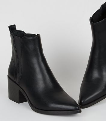 black pointed chelsea boots