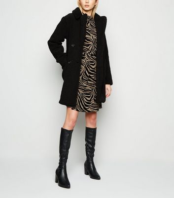 long sleeve dress with knee high boots