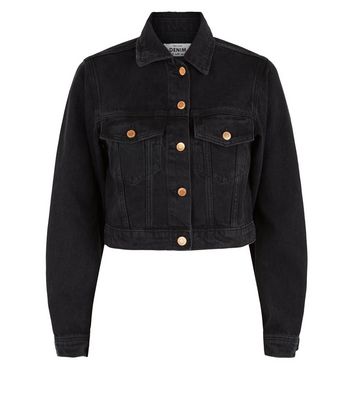 Black Cropped Denim Jacket | New Look