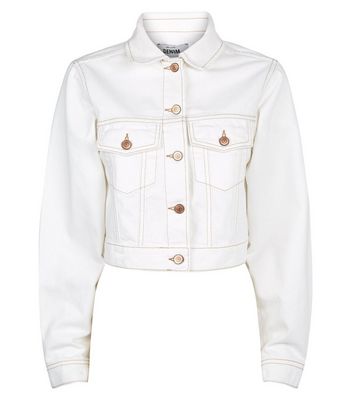 off white cropped denim jacket