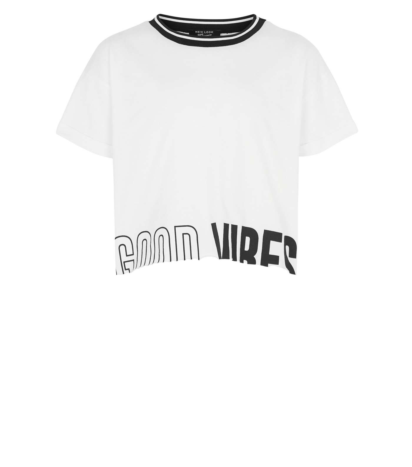 Girls White Good Vibes Sports T-Shirt Image 4