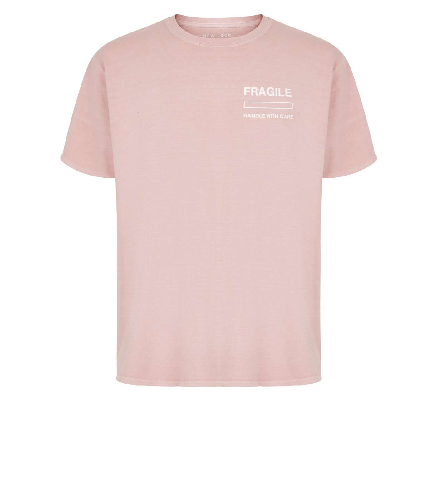 Mid Pink Fragile Slogan Oversized T-Shirt Image 4
