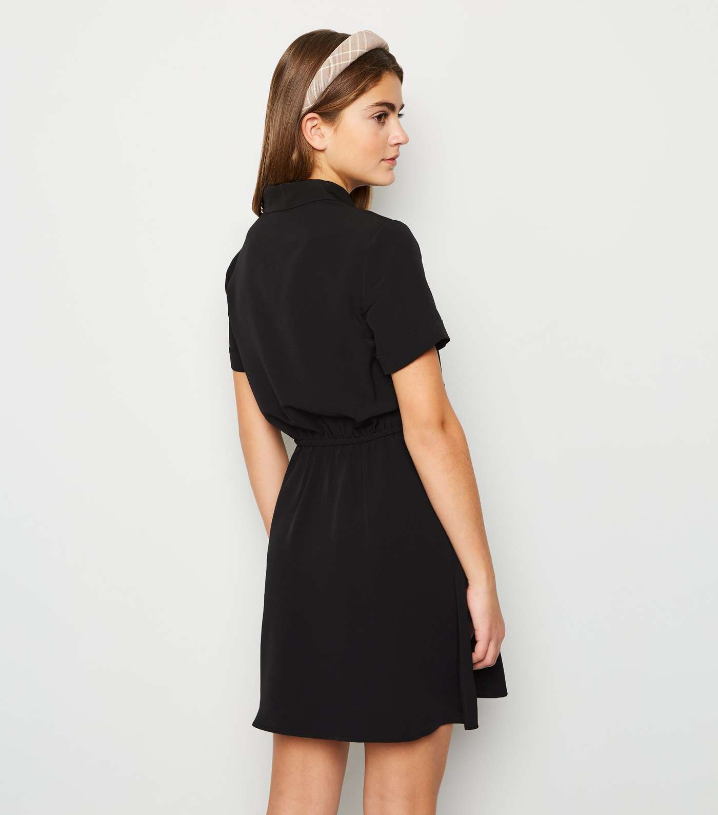 Girls Black Utility Shirt Dress Image 3