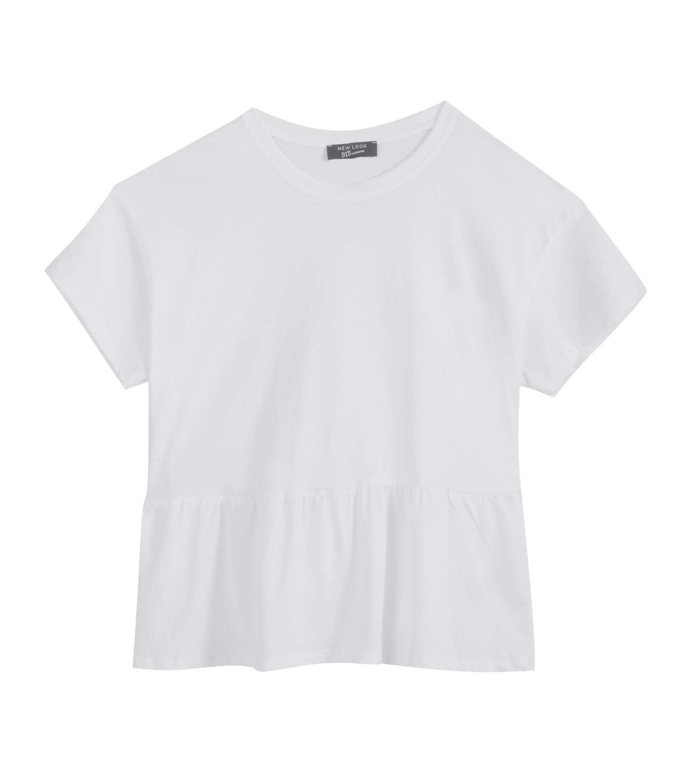 Girls White Peplum T-Shirt