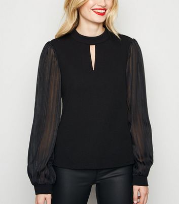 chiffon puff sleeve top