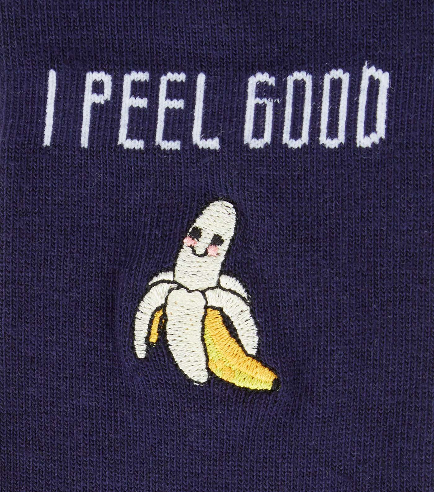 Navy Banana I Peel Good Slogan Socks Image 3