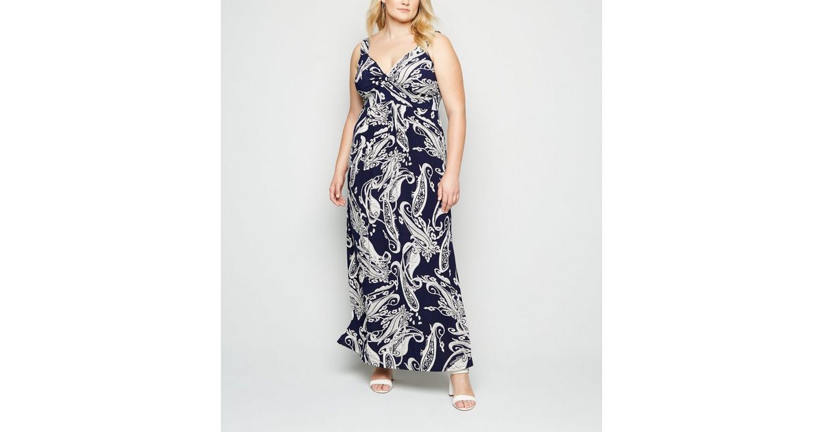 Mela Curves Blue Floral Maxi Dress | New Look