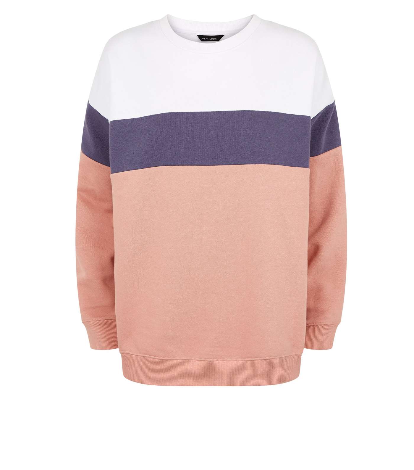 Pink Colour Block Sweatshirt Image 4