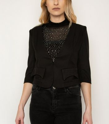 new look crop blazer