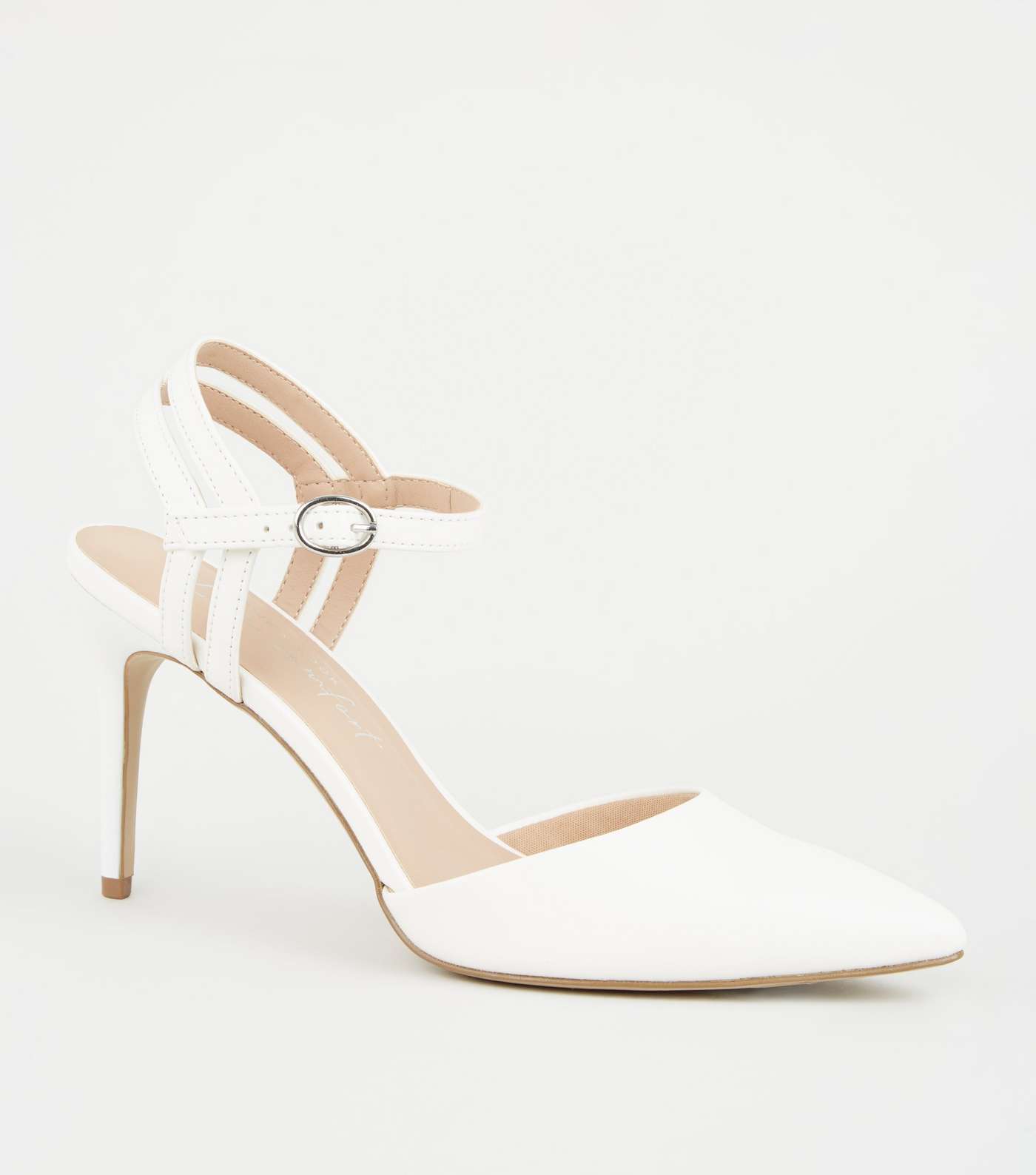 White Leather-Look 2 Part Pointed Courts