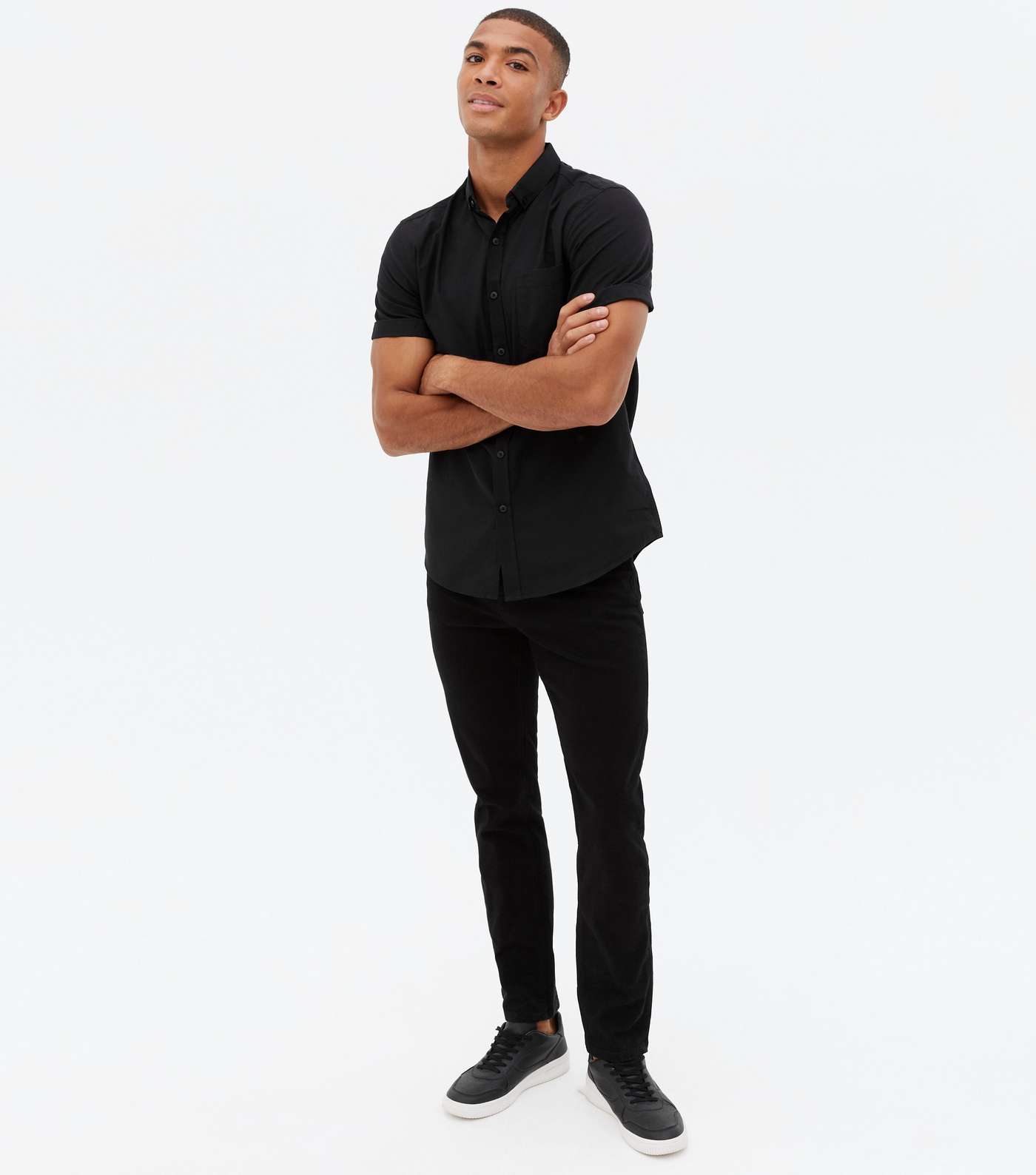 Black Short Sleeve Oxford Shirt Image 2