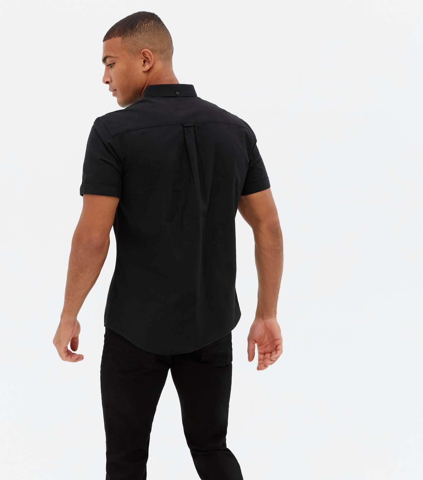 Black Short Sleeve Oxford Shirt Image 4