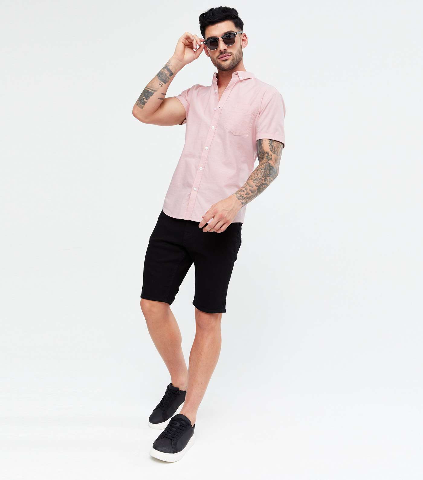 Pink Cotton Short Sleeve Oxford Shirt Image 2