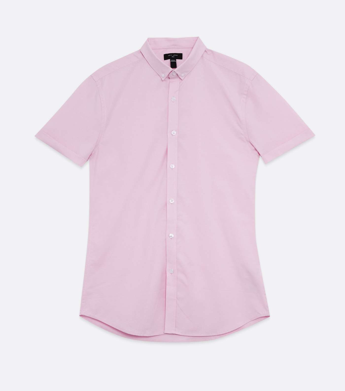 Pink Muscle Fit Short Sleeve Oxford Shirt Image 5