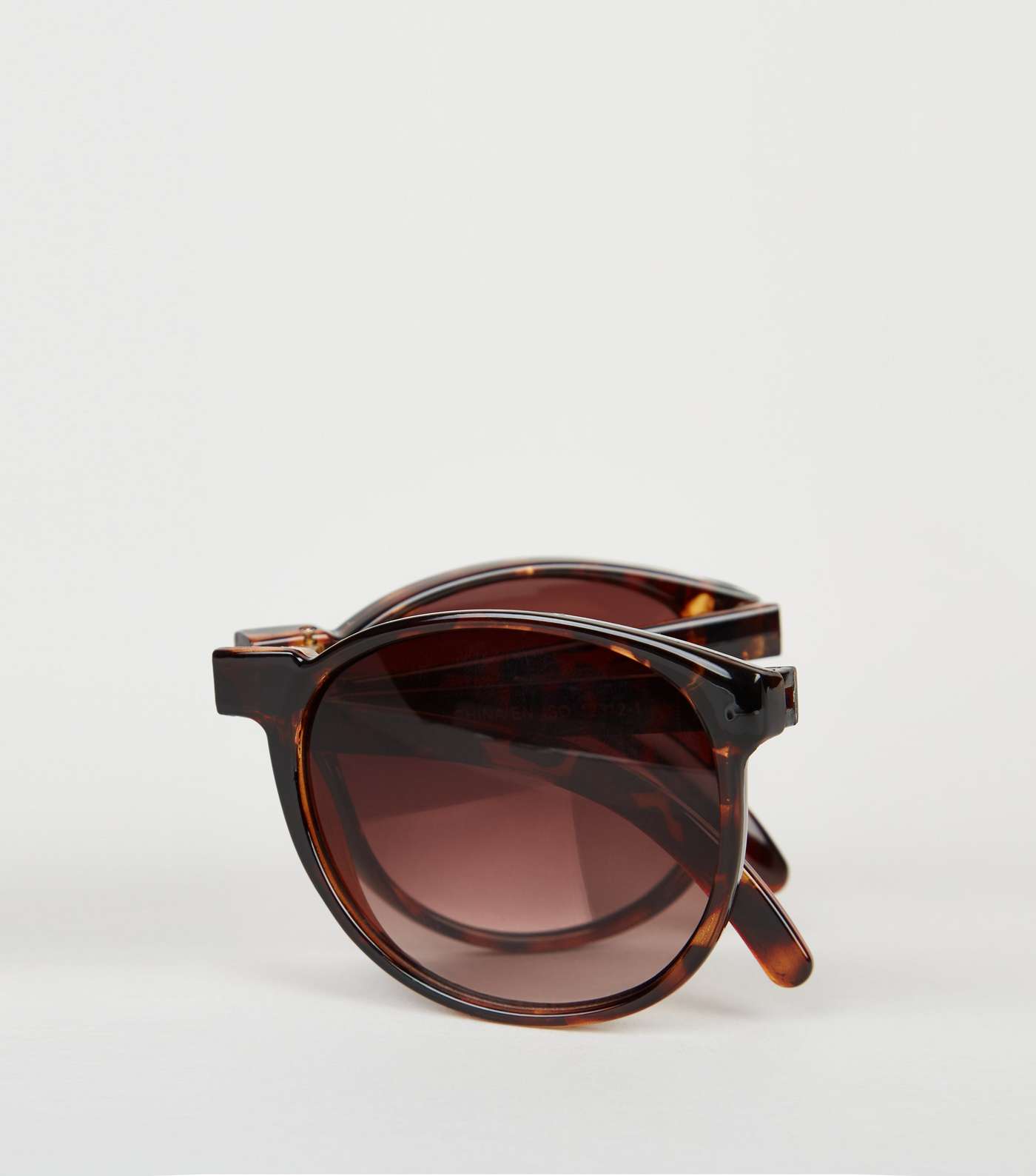 Dark Brown Tortoiseshell Effect Foldable Sunglasses Image 4