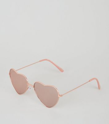 rose gold heart sunglasses