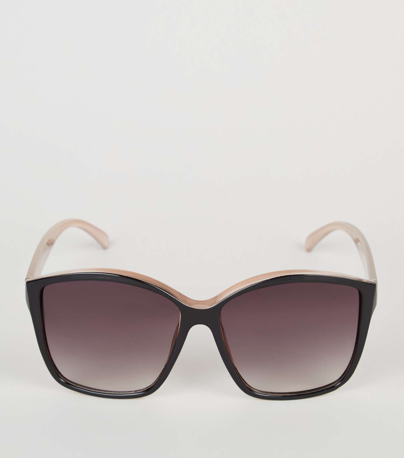 Pink Colour Block Large Rectangle Sunglasses Image 3