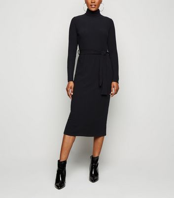 ribbed roll neck dress