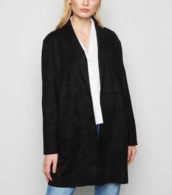 new look black duster coat