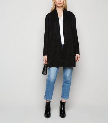 new look black duster coat