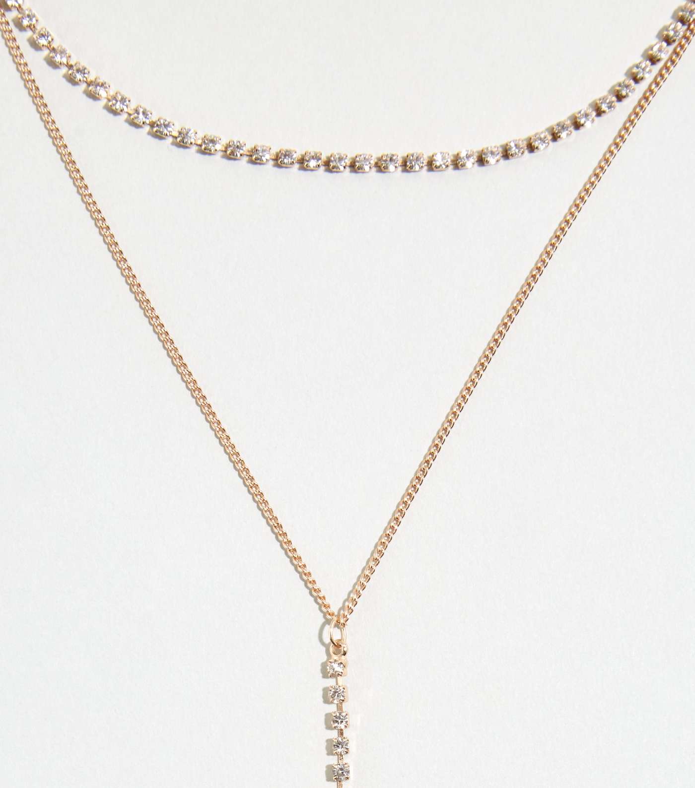 Gold Diamanté Layered Choker Necklace Image 3