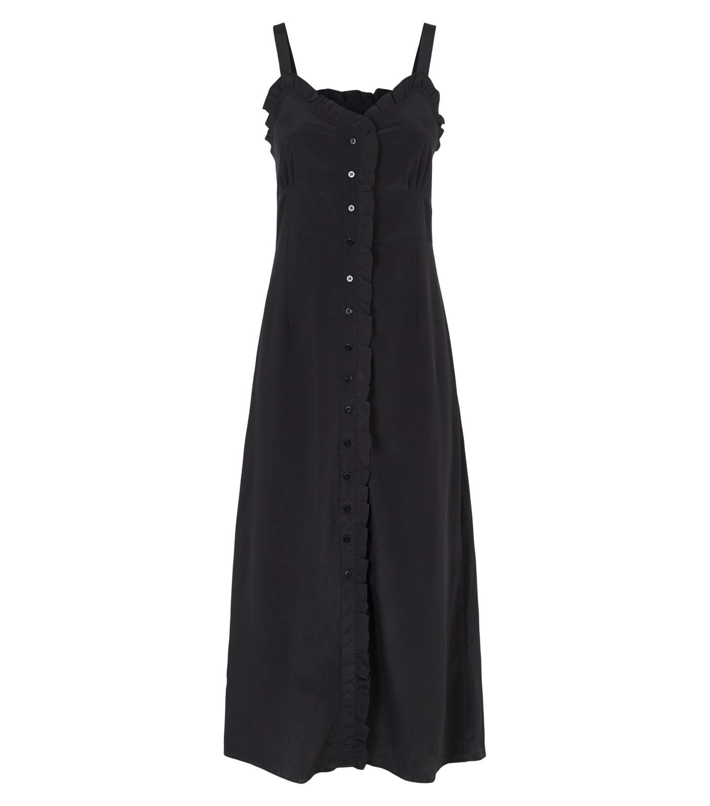 Blue Vanilla Black Ruffle Trim Midi Dress Image 4