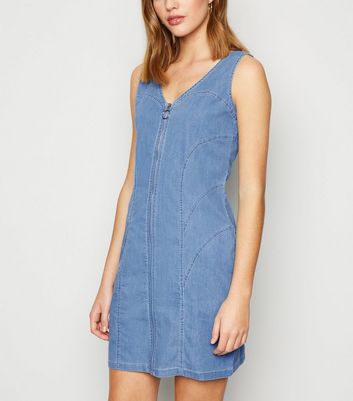 Blue Vanilla Blue Denim Zip Up Dress 