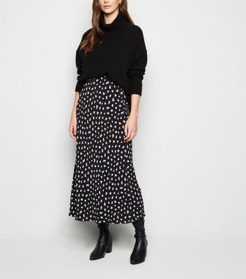 new look spot midi skirt