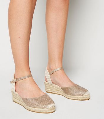 Gold 2025 glitter espadrille