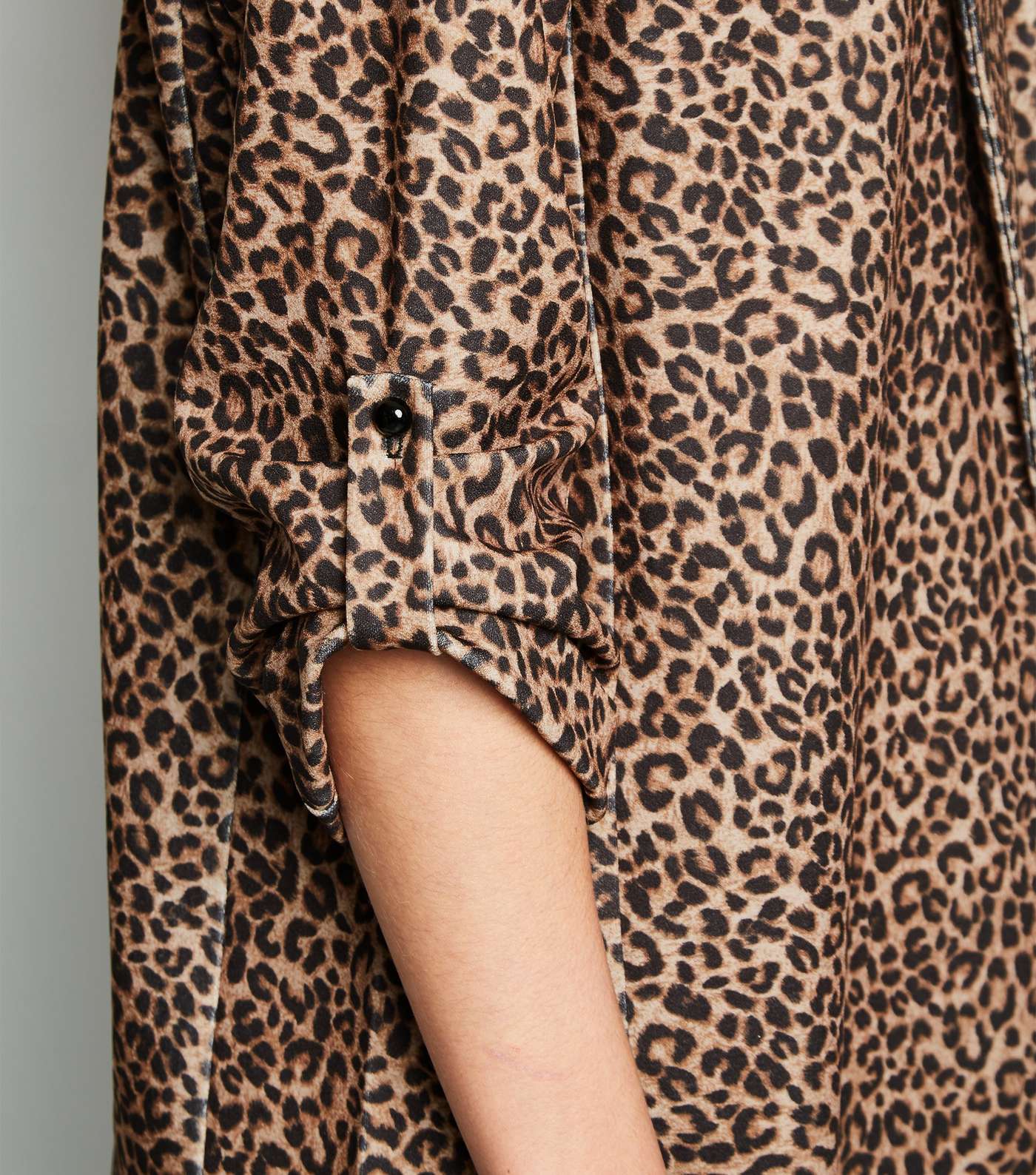 Brown Scuba Leopard Print Blazer Image 5