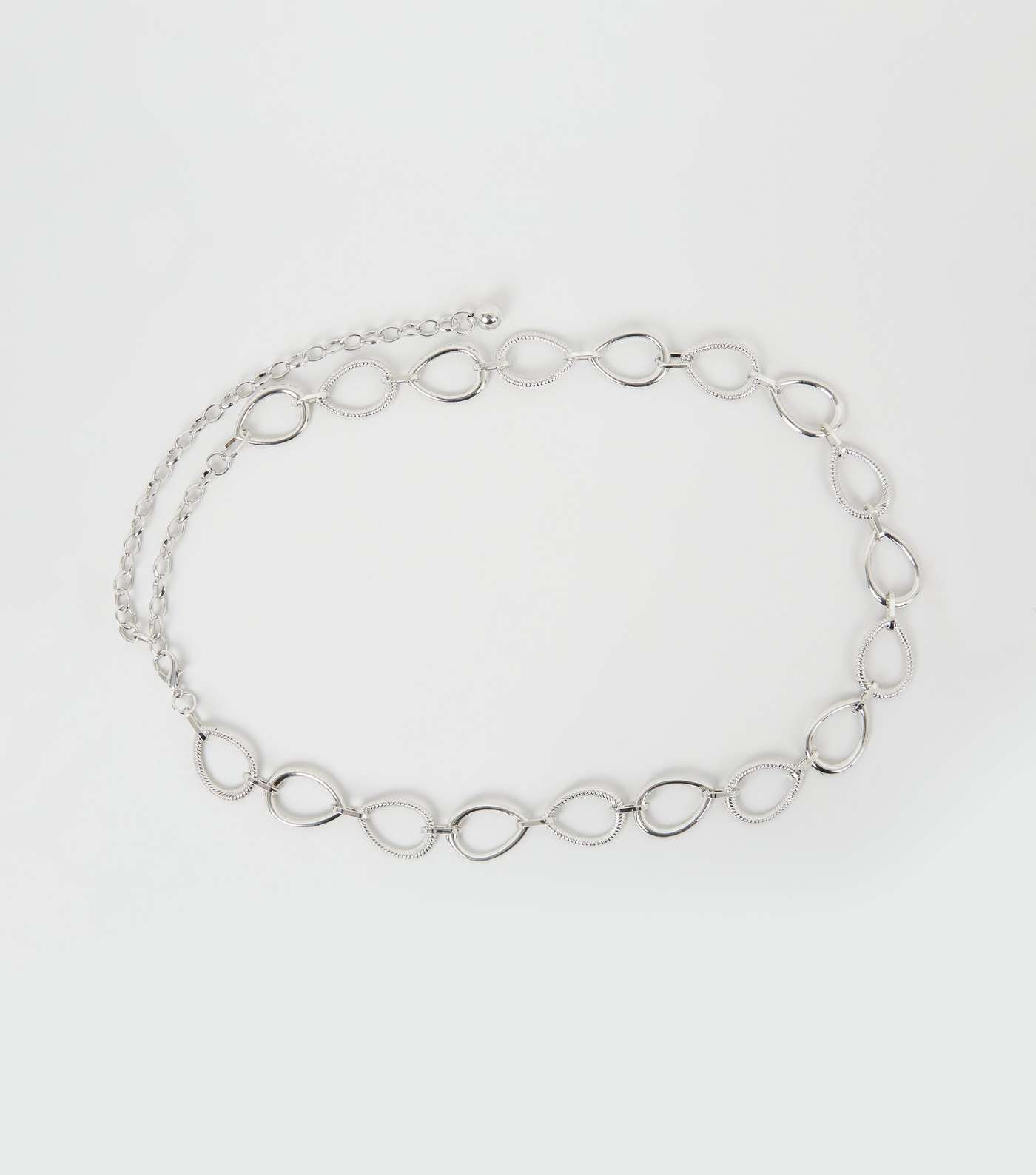 Silver Teardrop Link Chain Belt