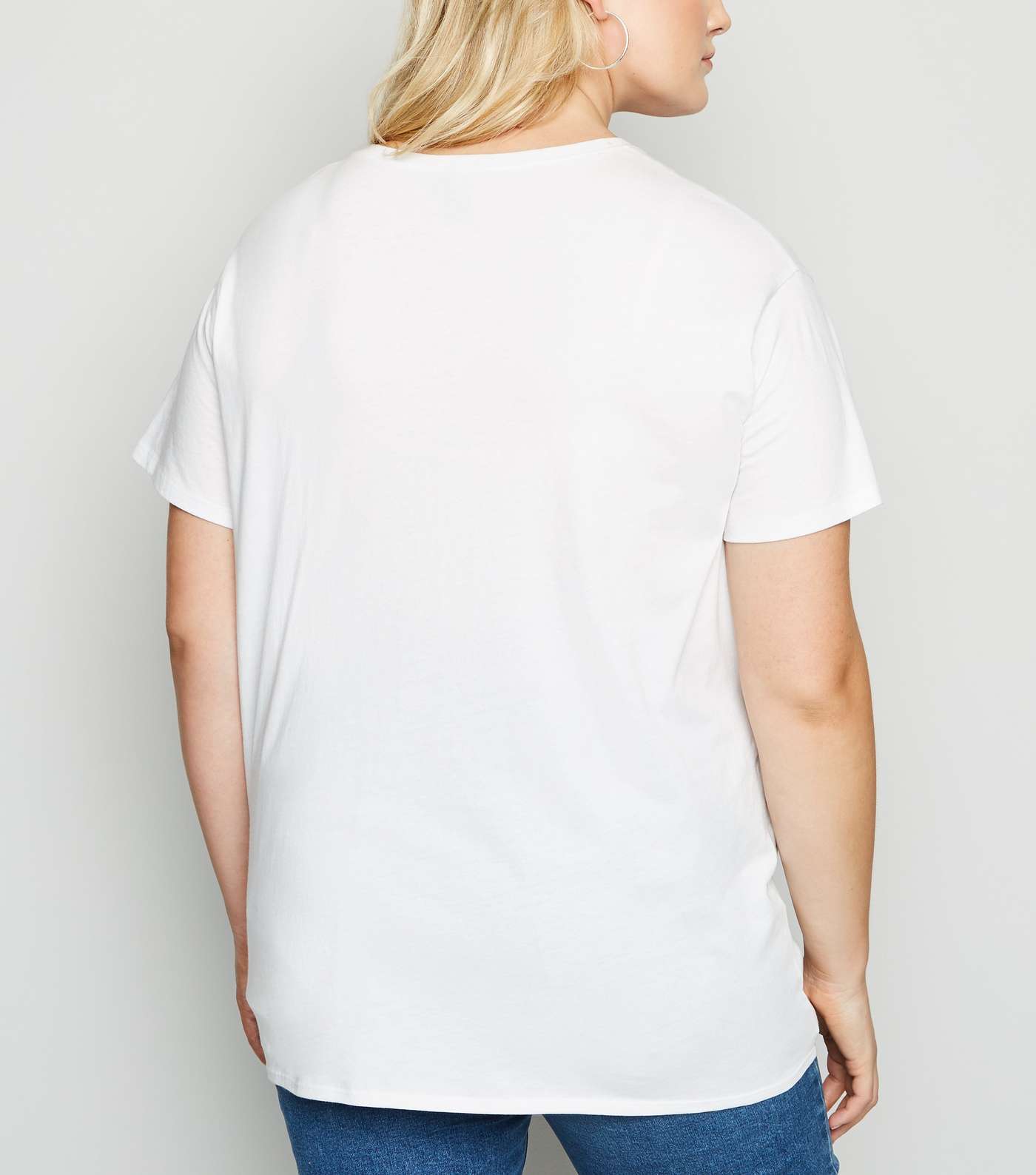 Curves White Tie Front T-Shirt Image 3