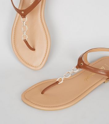 wide fit tan leather sandals