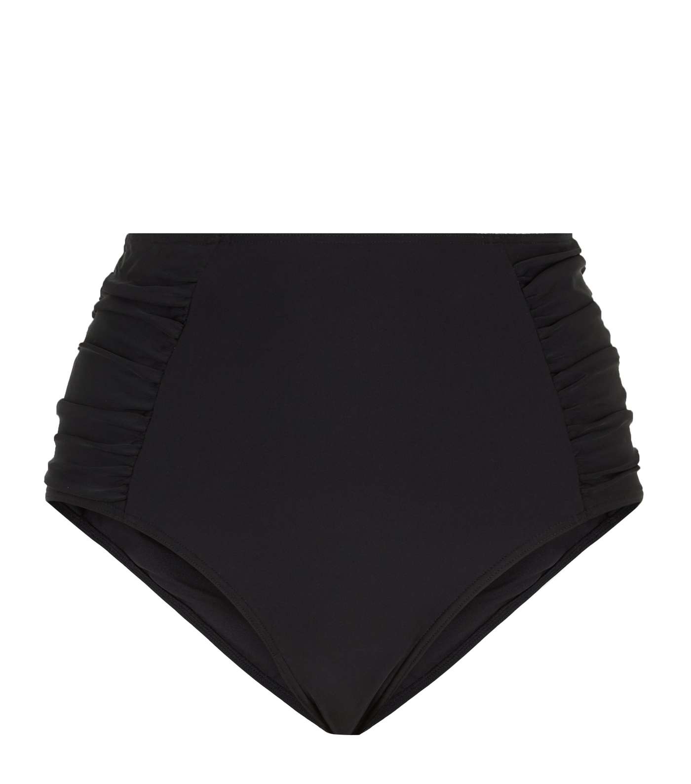 Black Ruched 'Lift & Shape' High Waist Bikini Bottoms Image 3