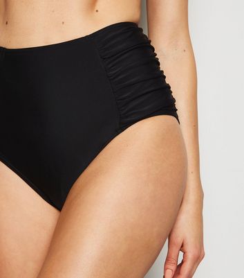 black high waisted bikini shorts